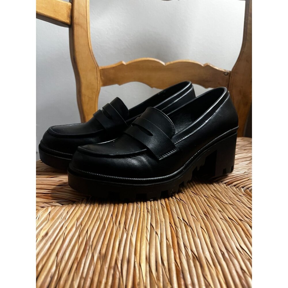 Mudd Mary Jane Platform Penny Loafer Black Block Heel Y2k Size 8 - Picture 11 of 12